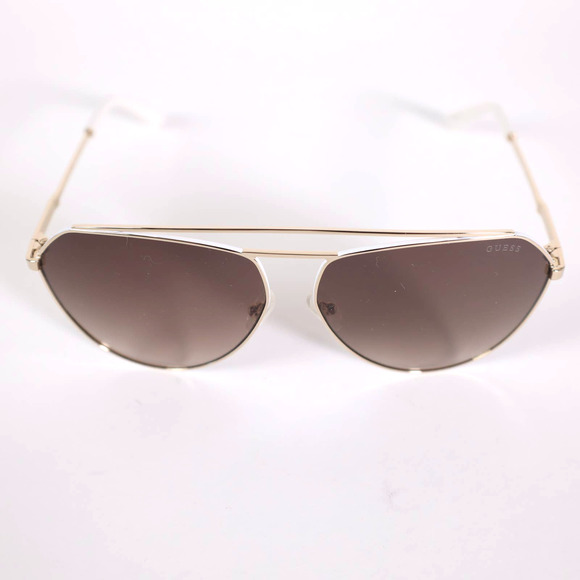 Guess Womens Gold Aviator Sunglasses Gold and White / Brown Gradient - NWT - Picture 9 of 14